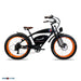 Davient Cruiser E-Bike  - Black Frame, Orange Rims