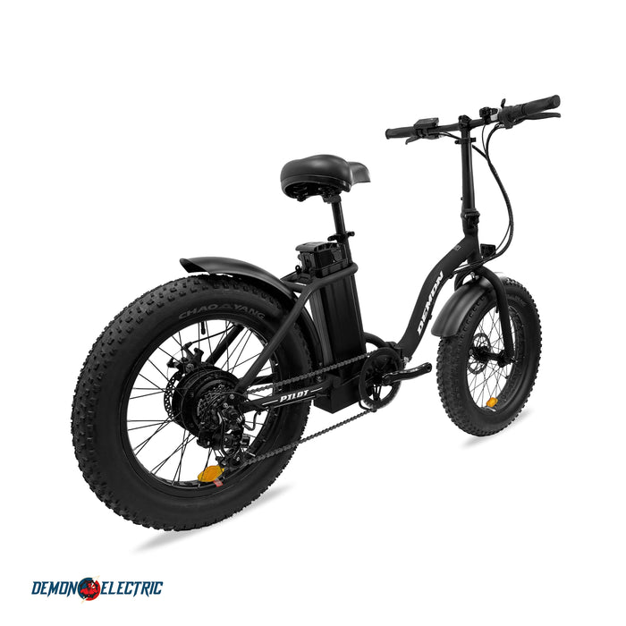 Pilot Fat Tire Foldable E-Bike Side View Angle Right to Left