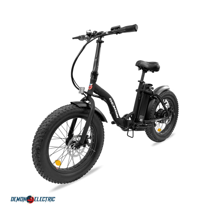 Pilot Fat Tire Foldable E-Bike Side View Angle Left to Right